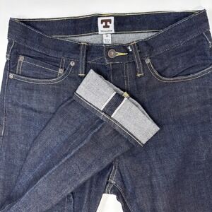 Tellason Elgin Tapered Jeans‎ Mens 30x29 Dark Wash Selvedge Denim USA